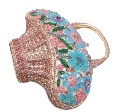 Bolso Miniatura Diamond Banquet con Diseño de Canasta Floral para Mujer - Image 13