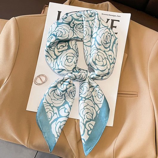 Pañuelo de Seda Estampado Versátil - Banda Decorativa para Cabello y Accesorios - Image 4