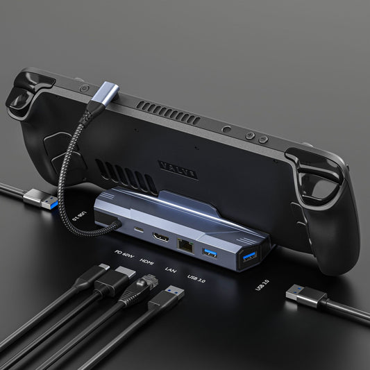 Base Docking 6 en 1 para Consolas Portátiles con 4K HD