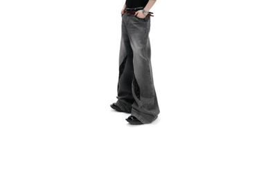 Pantalones Vaqueros Rectos Casual con Detalles Desgastados y Lentejuelas para Hombre - Image 7