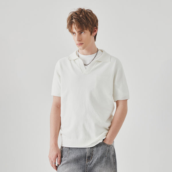 Polo Casual de Punto Manga Corta - Diseño Minimalista en Colores Sólidos - Image 3