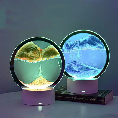 Lámpara de Mesa 3D con Arena Movediza