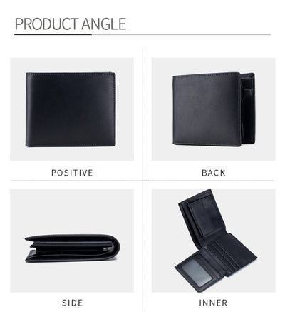 Billetera Corta de Cuero Genuino para Hombre - Diseño Trifold - Image 17