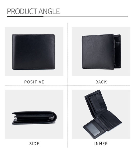 Billetera Corta de Cuero Genuino para Hombre - Diseño Trifold - Image 17