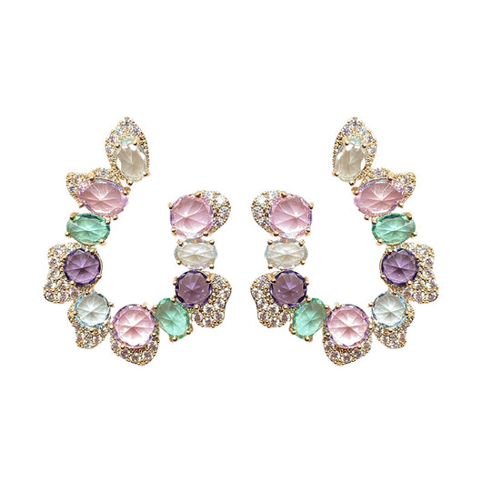 Aretes de Cristal Irregular en Colores Caramelo - Image 10