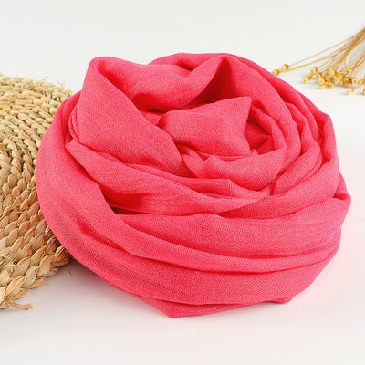 Pañuelo Artístico de Algodón y Lino en Colores Puros para Mujer - Image 10