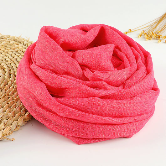 Pañuelo Artístico de Algodón y Lino en Colores Puros para Mujer - Image 10