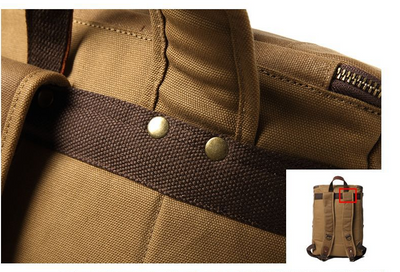 Bolsa Vintage para Laptop en Cuero y Lona - Estilo Profesional - Image 10