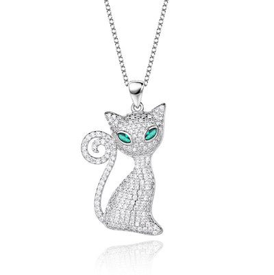 Collar Gato Ojos Verdes en Plata - Diseño Europeo - Image 7