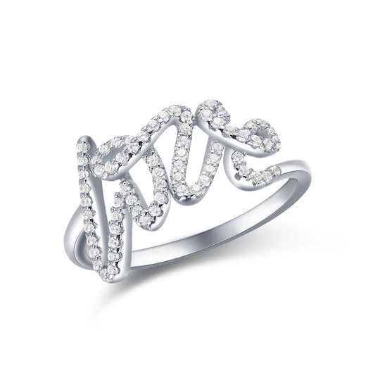 Anillo LOVE en Plata S925 con Diamantes Microengastados para Mujer - Image 5