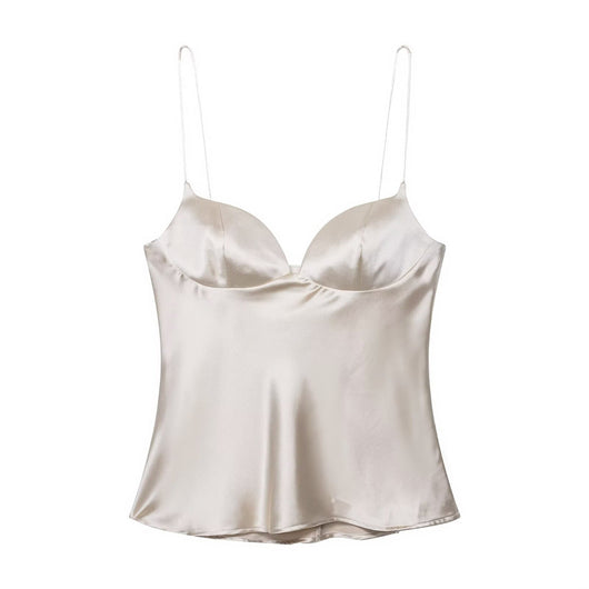 Top Satinado Escotado Corazón Ajustado para Mujer - Image 6