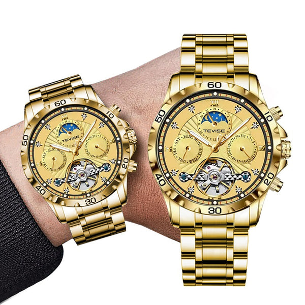 Reloj Mecánico Tourbillon Acero Inoxidable Resistente al Agua para Hombre
