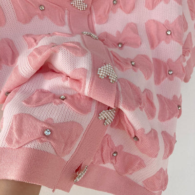 Cardigan Corto Tejido con Lazo y Detalles de Perlas - Ajustado y Versátil - Image 10