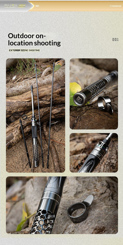 Caña de Pescar Portátil Ultracorta Dual con Anillo O y Eyección Automática para Peces de Boca - Image 14