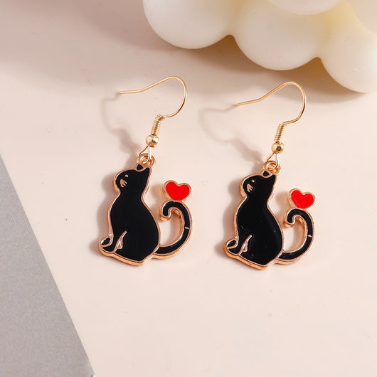 Aretes Colgantes Minimalistas de Mariposa, Gato y Dinosaurio en Acrílico y Metal - Image 6
