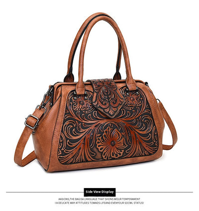 Bolso de Cuero Artesanal Tallado para Mujer con Diseño Asimétrico - Image 18