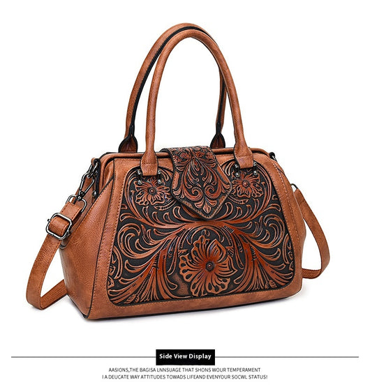 Bolso de Cuero Artesanal Tallado para Mujer con Diseño Asimétrico - Image 18