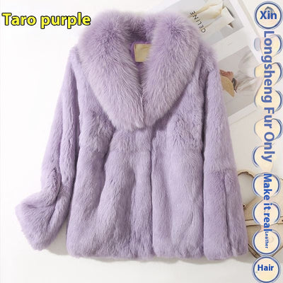 Abrigo de Piel de Conejo Ajustado para Otoño Invierno - Image 9