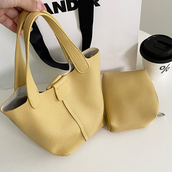 Bolso de Cuero Suave con Patrón Lychee - Diseño Minimalista y Casual