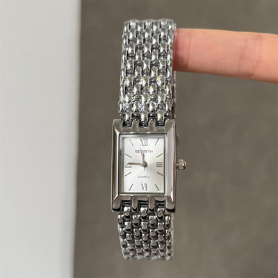 Reloj Rectangular de Cuarzo Dorado con Pulsera de Acero para Mujer - Image 3
