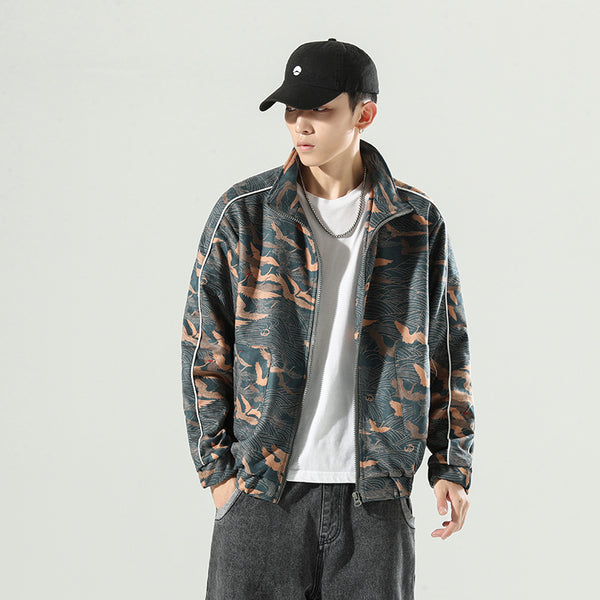 Chaqueta Hombre Estilo Chino Talla Grande Suelta y Cómoda
