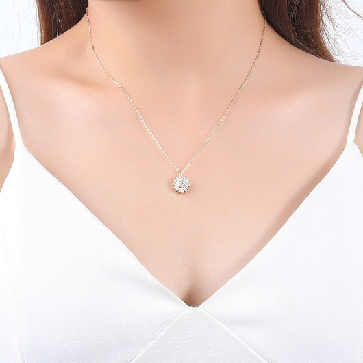 Collar Clavícula Girasol Oro Platinum Damira - Image 7