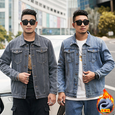 Chaqueta Denim Premium para Hombre Talla Grande con Forro de Terciopelo - Image 8