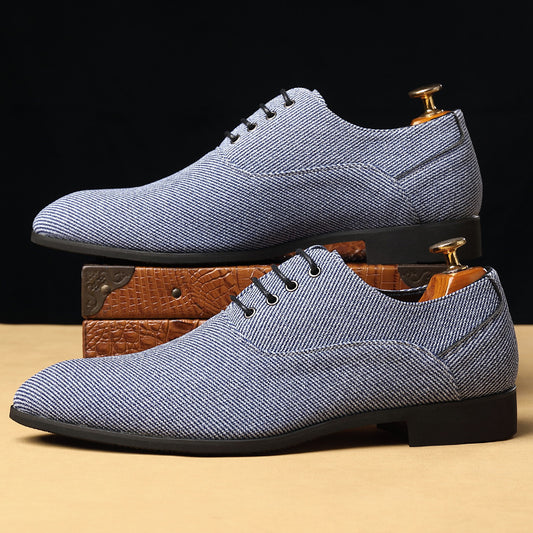 Zapatos de Cuero Casual para Hombre - Estilo Denim Negro Elegante - Image 2