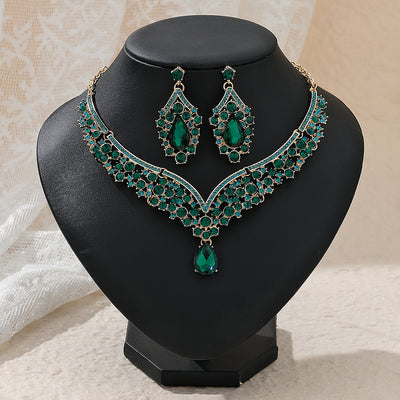 Conjunto de Aretes y Collar con Perlas y Cristales para Mujer - Image 15