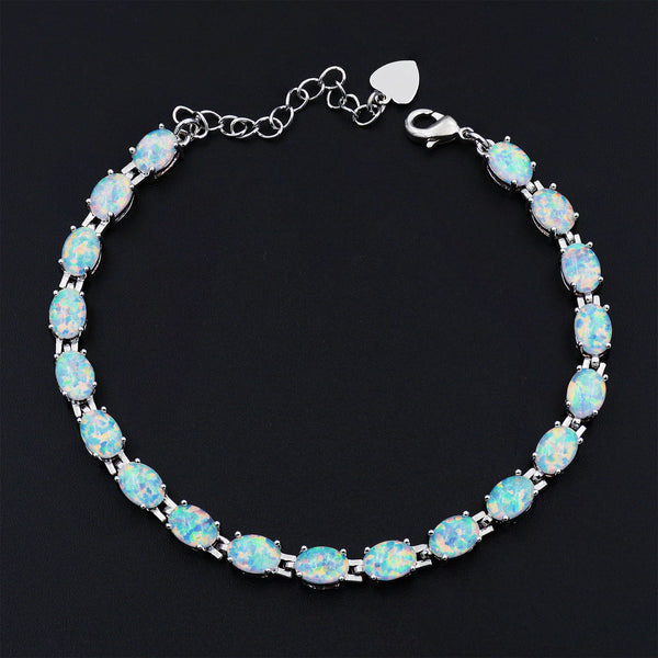 Pulsera Tenis de Ópalos Ovalados para Mujer - Image 3