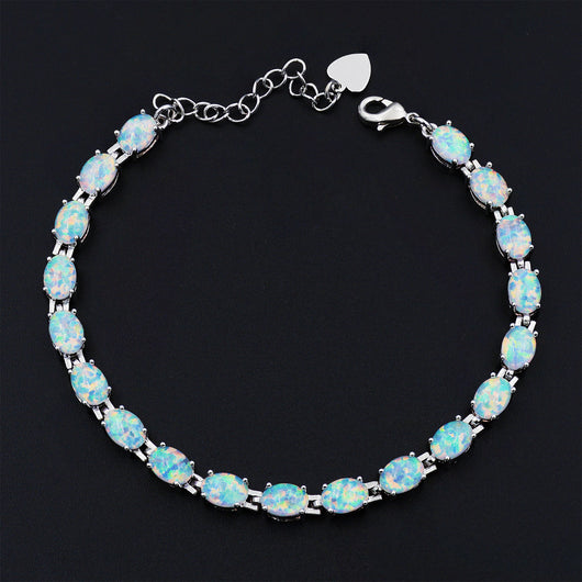 Pulsera Tenis de Ópalos Ovalados para Mujer - Image 3
