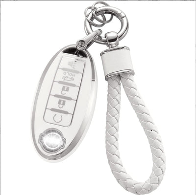 Funda Protectora para Llaves de Auto con Diseño Plateado y Llavero Elegante - Image 2