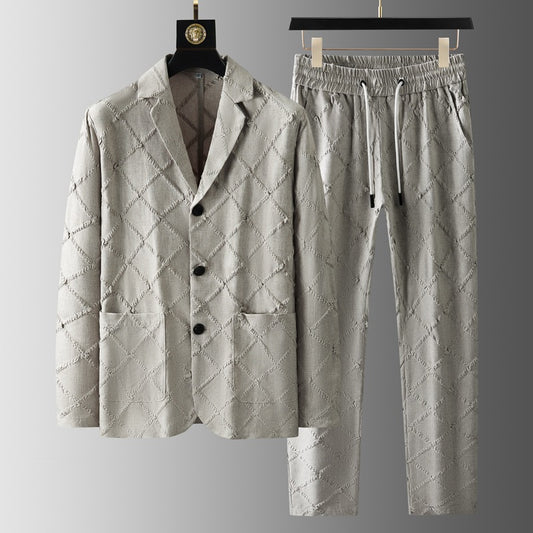 Conjunto de Traje Ejecutivo de Dos Piezas con Cuello Jacquard - Image 2