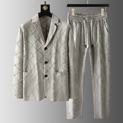 Conjunto de Traje Ejecutivo de Dos Piezas con Cuello Jacquard - Image 2