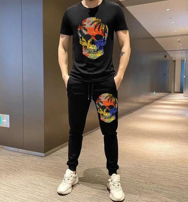 Pantalón Corto Casual con Detalles Brillantes - Traje de Moda