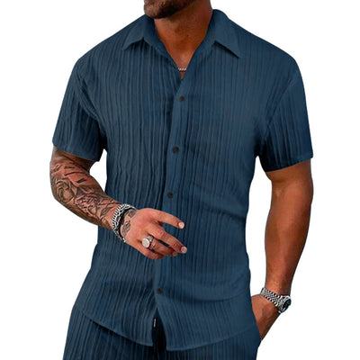 Camisa Polo Manga Corta Lisa Suelta para Hombre - Casual y Cómoda - Image 15