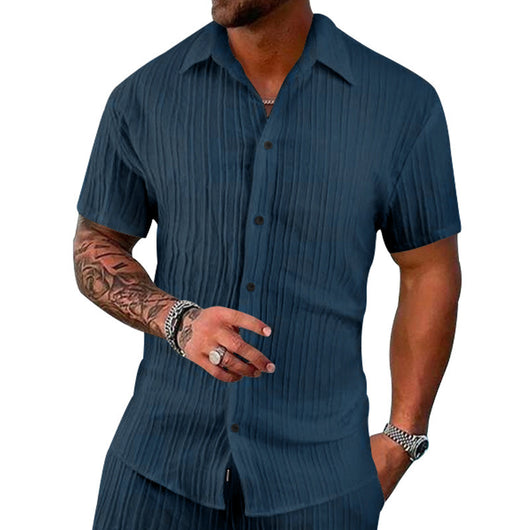 Camisa Polo Manga Corta Lisa Suelta para Hombre - Casual y Cómoda - Image 15