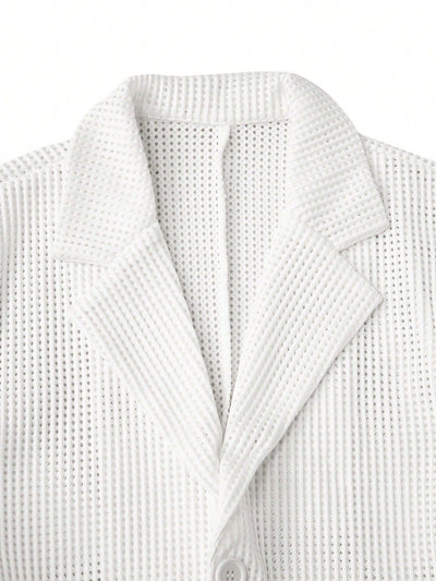 Blazer Blanco Holgado de Corte Casual para Hombre - Image 12