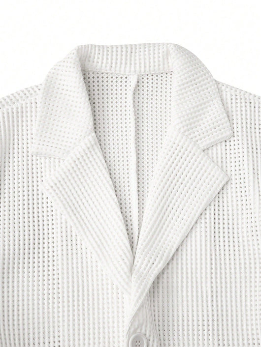Blazer Blanco Holgado de Corte Casual para Hombre - Image 12