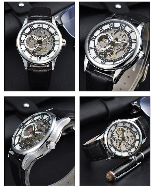 Reloj Mecánico Hombre Escala Romana Resistente al Agua Estilo Ejecutivo - Image 12