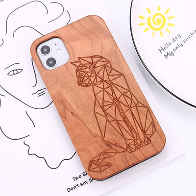 Funda Protectora de Madera Maciza con Diseño Animal 3D para Teléfono - Image 2