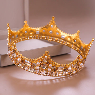 Diadema Corona de Perlas y Cristales Brillantes para Mujer - Image 5