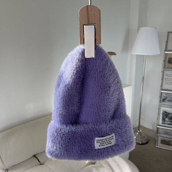 Gorro Tejido Estilo Letra Mink para Mujer