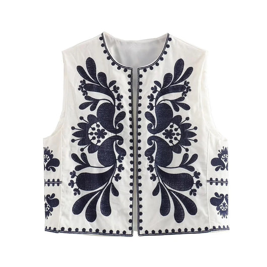 Chaleco Bordado sin Mangas para Mujer - Estilo Europeo y Americano - Image 15