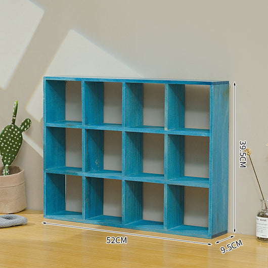 Gabinete Retro de Madera Maciza con 12 Compartimentos para Tazas - Image 8