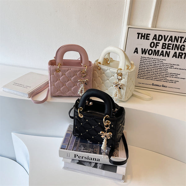 Bolso Bandolera Mujer con Bordado de Diamantes - Cartera de Moda Compacta