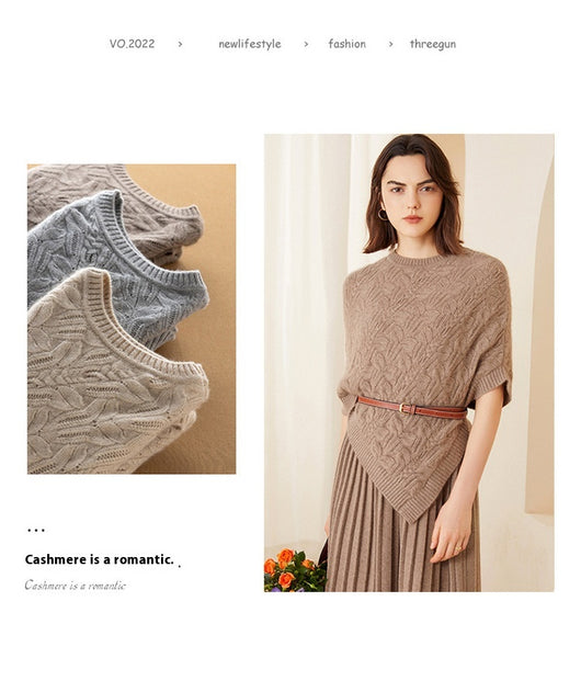 Capa Pullover de Cuello Redondo en Cachemira con Patrón Tridimensional Retorcido - Image 10
