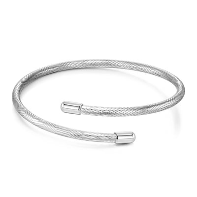 Pulsera de Plata Esterlina 925 Diseño de Rayas 3mm - Image 5