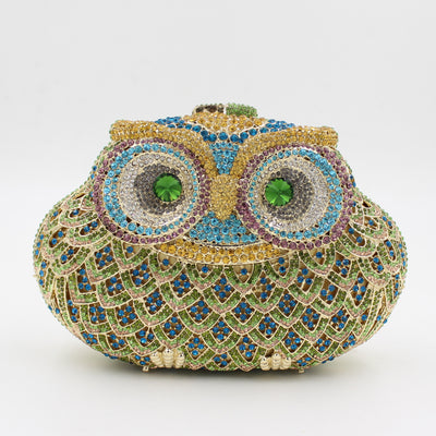 Bolso de Fiesta Clutch con Diseño de Búho y Cristales de Colores - Image 5