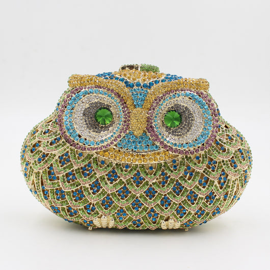Bolso de Fiesta Clutch con Diseño de Búho y Cristales de Colores - Image 5